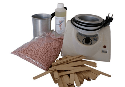 Kit d'épilation complet à la cire chaude Rose cuve cassolette huile