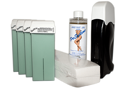 Kit d'épilation complet à la cire jetable à l'Argan, avec roulette grand modèle pour les jambes, aisselles, et le corps.