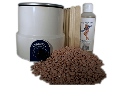 Kit d'épilation complet liberty à la cire chaude Rose, chauffe cire professionnelle avec une cuve 400 ml