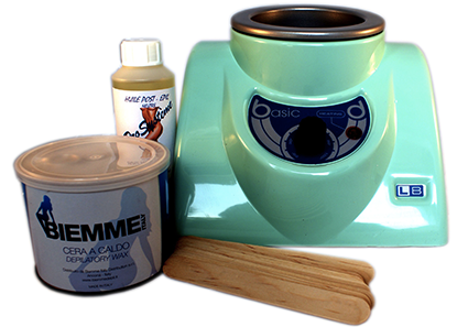 Kit d'épilation complet basic à la cire chaude en pot de 400ml, chauffe cire professionnelle avec une cuve 400 ml