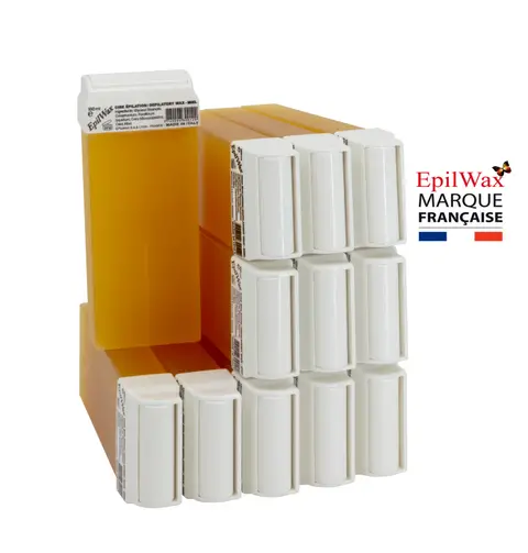 Lot de 12 roll-on de cire jetable Miel