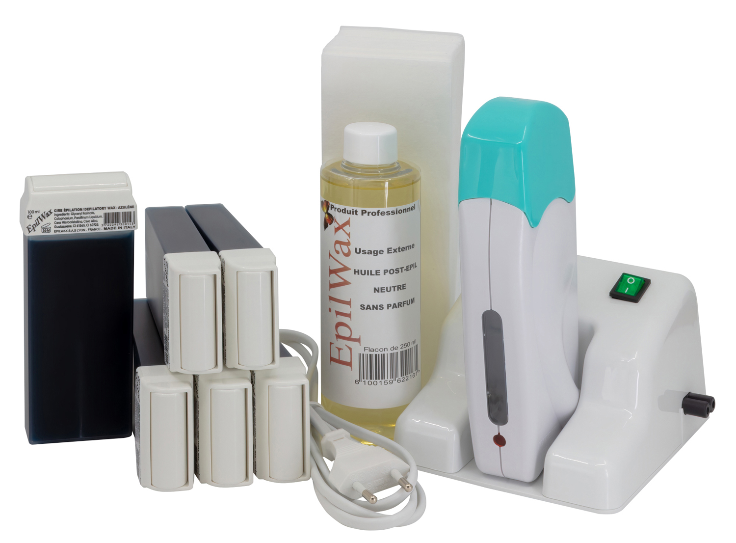 Kit Chauffe Cire Modulaire avec Support - avec 6 x Recharges Roll on