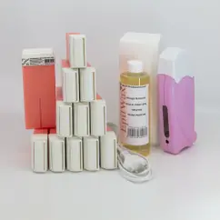 Kit Chauffe Cire Épilation Professionnelle avec 12 x Recharges Roll on