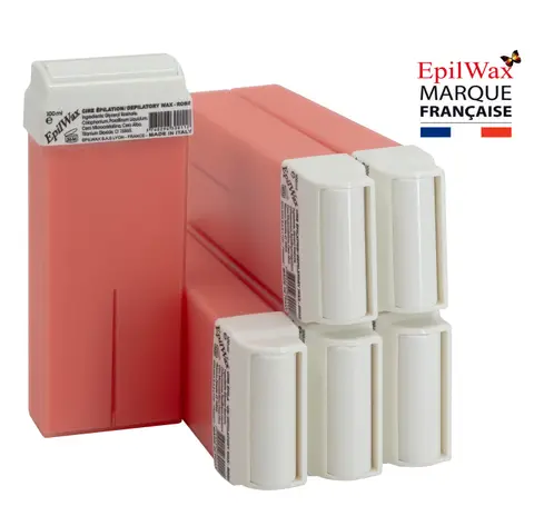 Lot de 6/12 roll-on de cire jetable Rose - Lot de 6